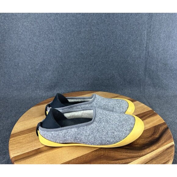 Mahabis Mens Curve Slipper Gray Felt Slip On Removable Outdoor Sole EUR 39 6.5 - Picture 1 of 12